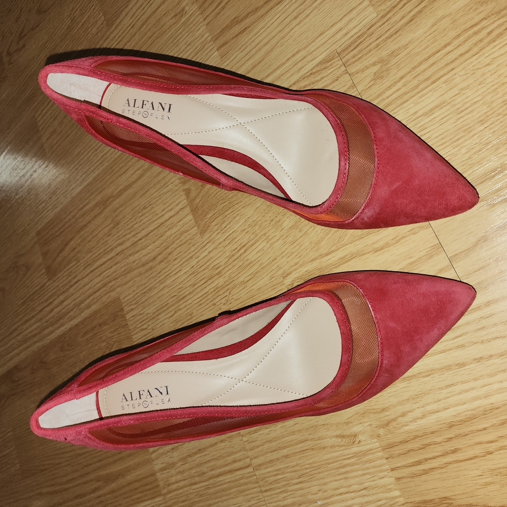 Alfani Red Suede Heels Elegant Design